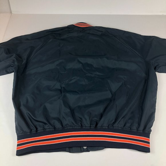 VTG Chalkline Chicago Bear Jacket Adult Extra Large Blue Snap Button Windbreaker - Picture 12 of 15